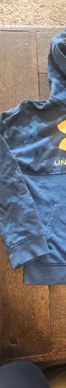 Under Armour Blue Camo Hoodie with Yellow Logo